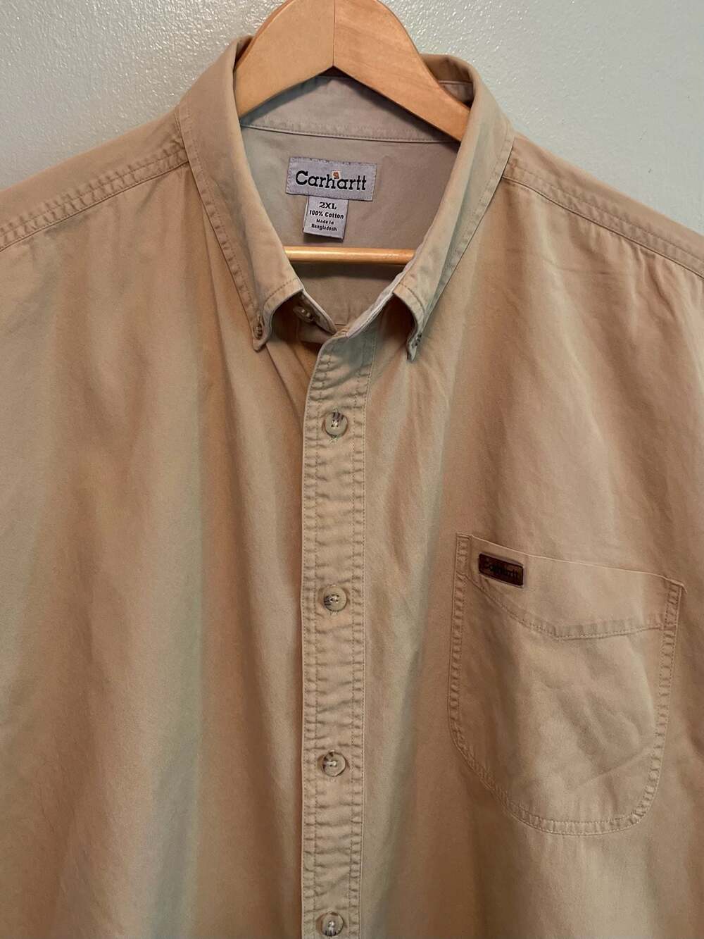 Carhartt S132 GYL Short Sleeve‎ Work-Wash Twill Button Down,2XL
